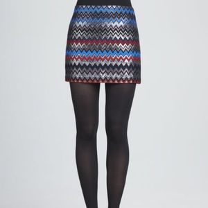Alice + Olivia Elana Shimmery ZigZag mini skirt